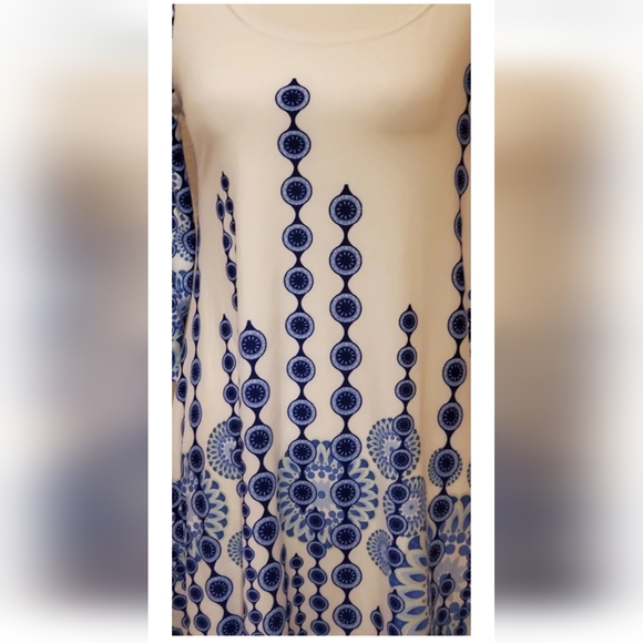 White Mark Rela Geometric Print Tunic Top Size Small With Slip Pockets. EUC - Picture 5 of 7